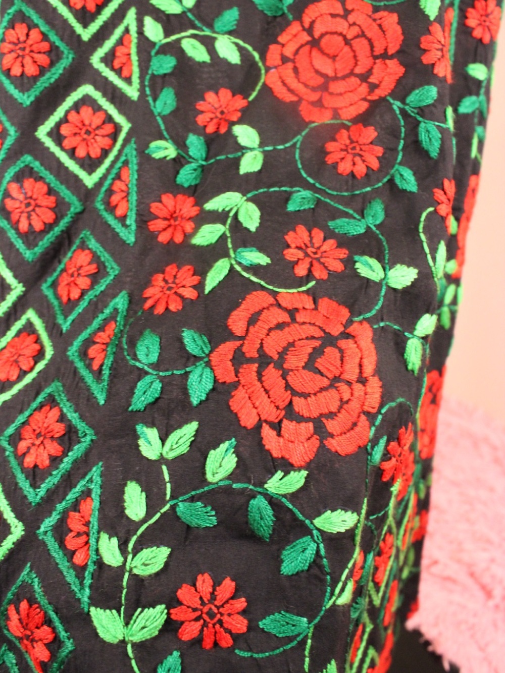 Rare Handmade Kantha Embroidered Bangladesh Cotton Dress - Picture 3 of 16